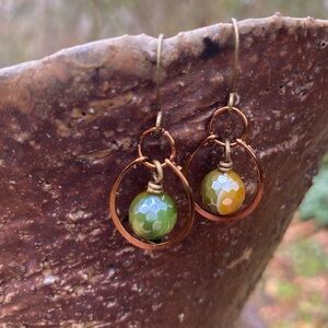 Agate Hoop Earrings